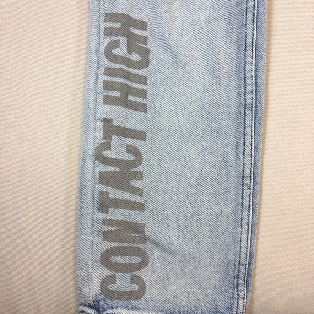 Ksubi Chitch Jeans Mens 33 Light Wash Distressed Graphic Streetwear Denim Pants